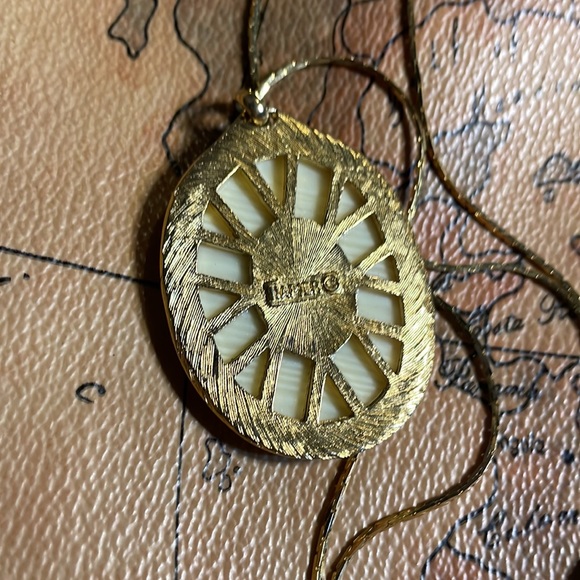 Napier Gold Necklace with White Mahogany Pendant - Picture 4 of 4